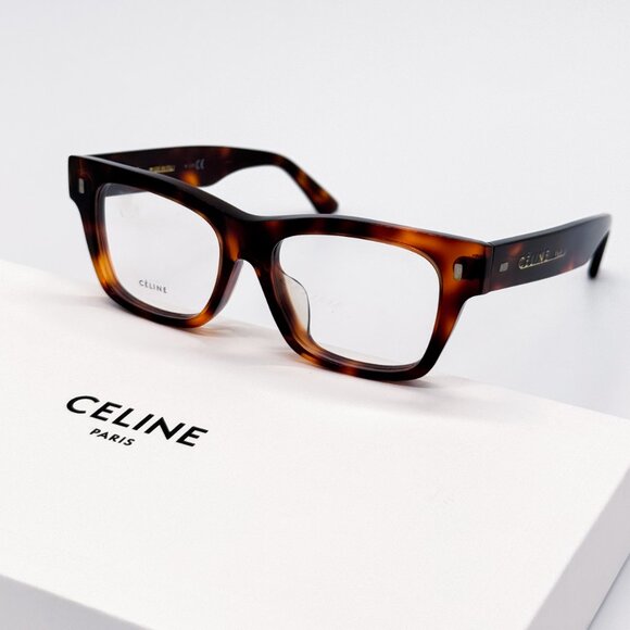 NEW CELINE CL50011F 054 SQUARE BROWN HAVANA WOMEN GLASSES CELINE - Picture 2 of 10
